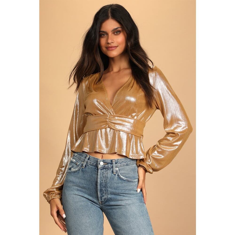 Lulus Gold Blouse
